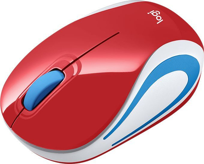 Maus Logitech M187, wireless, USB, i kuq