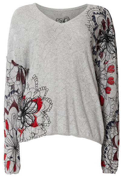 Bluzë Desigual Jers Arugambasy Gris Plata 19WWJF80 2015, e hirtë, M