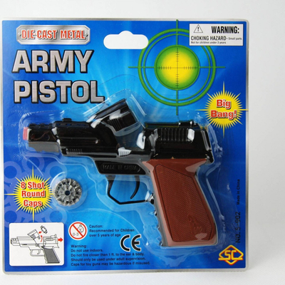 Pistoletë lodër Dromader Army Pistol, metal, 8 të shtëna, e zezë