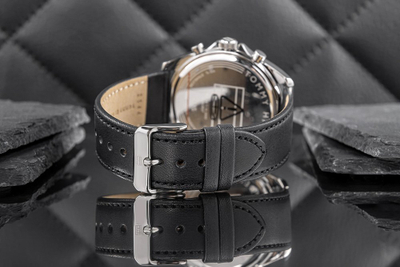 Ore dore Tommy Hilfiger Baker 1710644 Multi Function, 43.5mm, rrip lëkure, e zezë