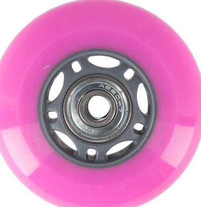 Rrota dhe kushineta për patina NILS Extreme, 70x24, 82A, ABEC-7, 4 rrota, 8 kushineta, rozë