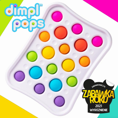 Lodër shqisore Fat Brain Toys Dimpl Pops, silikon, për kalamoj 3-5 vjeç, shumëngjyrëshe