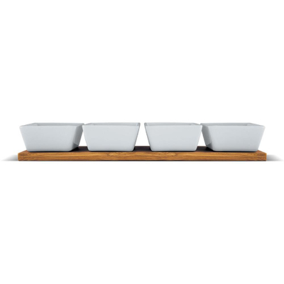 Pjata servimi porcelan 4 copë Lamart LT9020,  të bardha