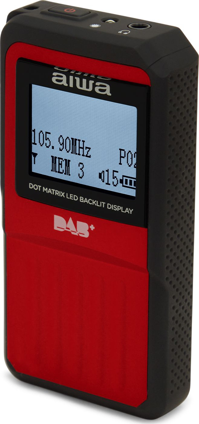 Radio portative Aiwa DAB+, FM, me ekran LED, e kuqe