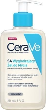Xhel pastrues trup dhe fytyrë CeraVe Smoothing, 236 ml, për lëkurë të thatë dhe me akne