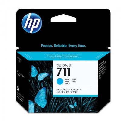 Kartuç boje HP 711 Cyan CZ134A, set me 3 copë, blu