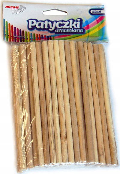 Shkopinj druri për punime dore Brewis, 6 mm, 13.5 cm, 50 copë, ngjyrë druri natyrale