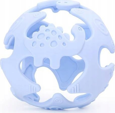 Lodër top silikoni GiliGums Dino Ball, për dhëmbëzim, 3m+, ngjyra të ndryshme