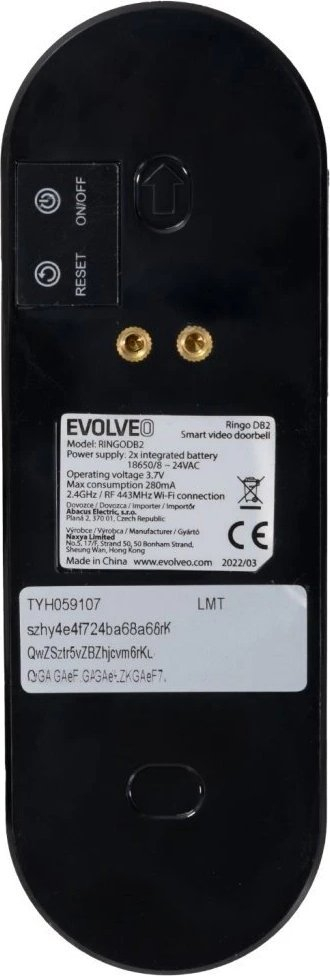 Zile dere smart EVOLVEO Ringo DB2, wireless, me video, e zezë