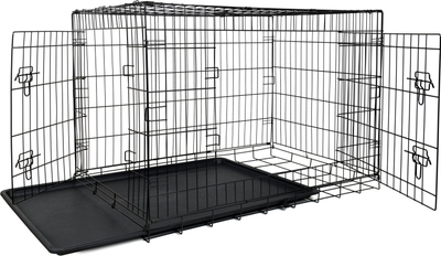 Kafaz metalik për kafshë Funfit Home&Office XXL, 107x70x77.5cm, palosshëm, i zi