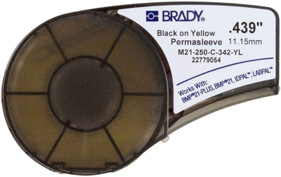 Kasetë Brady Permasleeve M21 250, 2.1m, 11.15mm, e verdhë