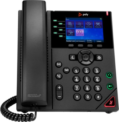 Telefon IP HP Poly VVX 350, 6 linja, PoE, me ekran 3.5\"