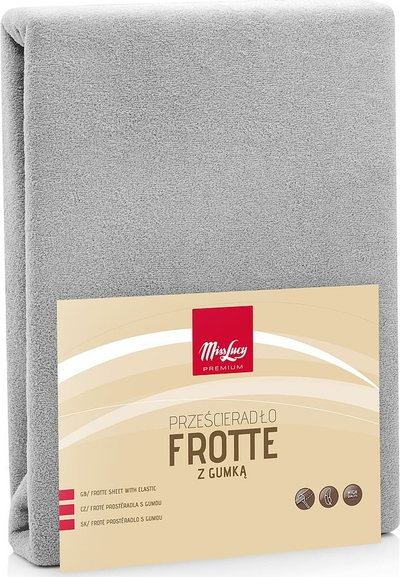 Çarçaf frotë me goma Miss Lucy Premium, 180x200cm, gri