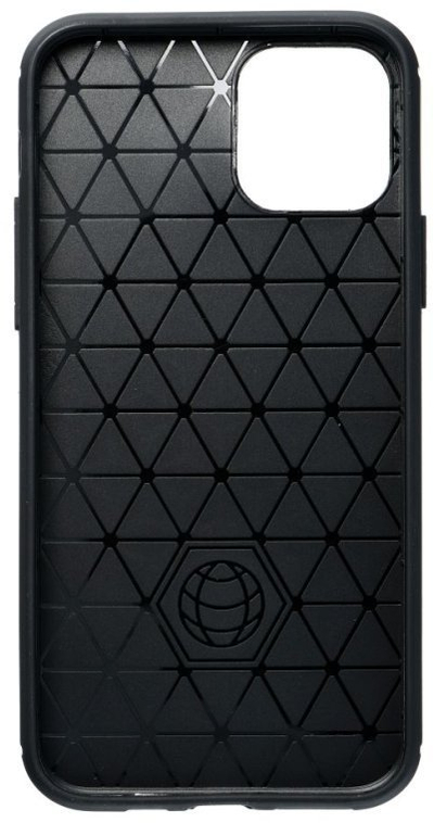 Mbulesë telefoni Forcell CARBON për Realme GT7 Pro, gomë kundra goditjeve, e zezë