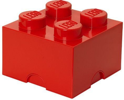 Kuti ruajtëse LEGO 4 Brick Storage Box, 25x25x18 cm, e kuqe