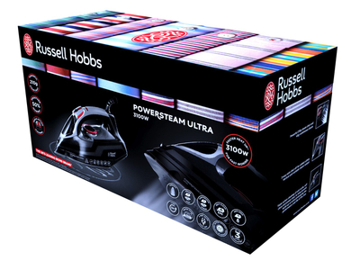 Hekur me avull Russell Hobbs PowerSteam Ultra 20630 56, 3100W, pllakë qeramike, i zi