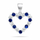 Pendant për qafore Brilio Silver, i argjendtë / kaltër