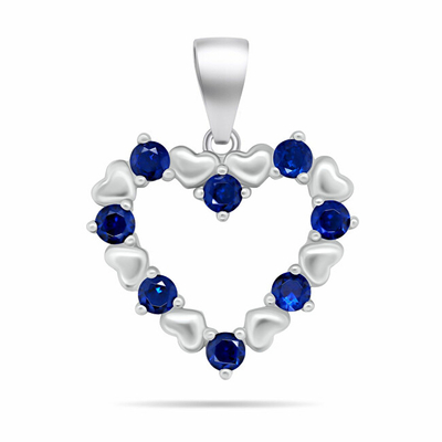 Pendant për qafore Brilio Silver, i argjendtë / kaltër