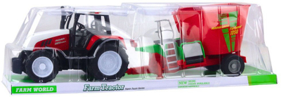 Traktor lodër me rimorkio dhe mikser, 60cm, i kuq