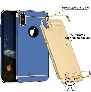 Kapak telefoni Ipaky 3in1 për iPhone X, TPU, plastikë e fortë, blu