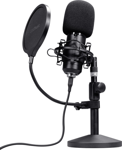 Mikrofon studio Trust GXT 269 Emita II, kondensator kardioid, USB, i zi