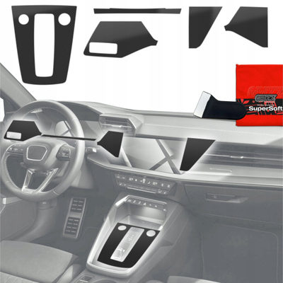 Folie interjeri Grizz Protector 5in1 për Audi S3 8Y 2020-2025, kundër gërvishtjeve, kundër gjurmëve gishtash, e zezë mat