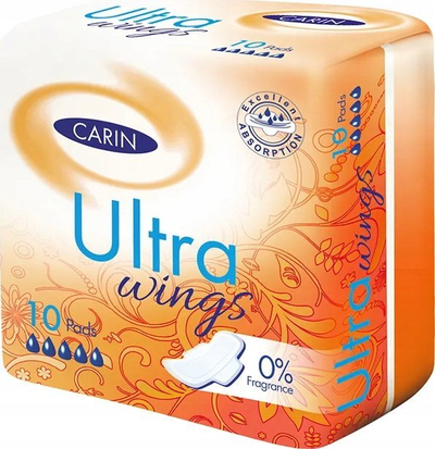 Peceta higjienike Carin Ultra Wings, ultra të holla, me krahë, 10 copë