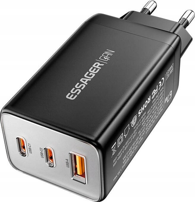 Karikues muri Essager GaN, 67W, 2x USB C 1x USB A, i zi