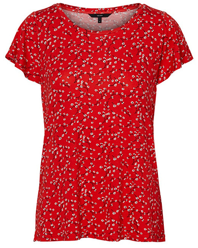 Maicë Vero Moda Lizzy Ss Jrs, e kuqe, XS