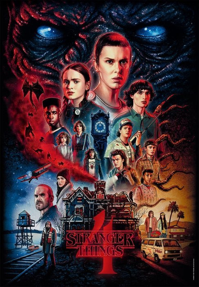 Puzzle Clementoni Stranger Things Sezoni 4, 1000 copa, 70 x 50 cm, me ngjyra