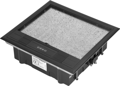Kuti dyshemeje për module, 6 x 45x45mm ose 12 x 22.5x45mm, kapak për material vetjak, e zezë