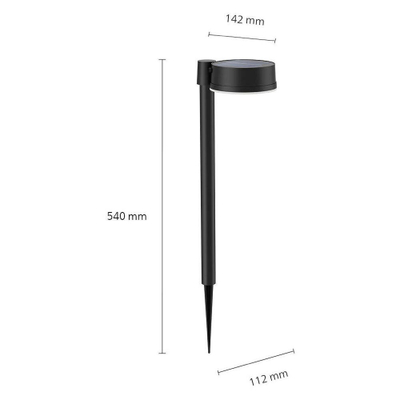 Dritë diellore LED Philips Vynce Solar, 1.5W, dritë e ngrohtë, e zezë