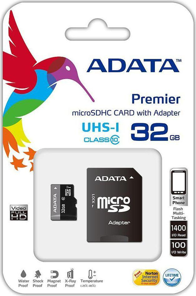 Kartë memorie MicroSDHC ADATA Premier (AUSDH32GUICL10RA1), 32 GB, klasa 10, UHS-I/U1