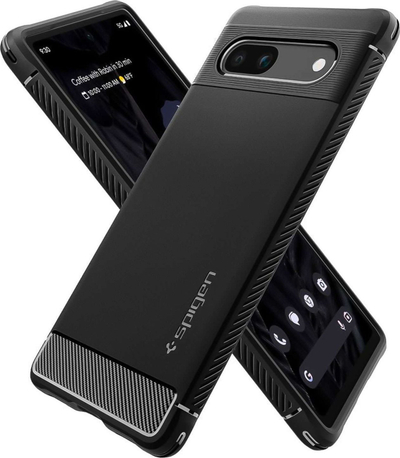 Mbulesë mbrojtëse Spigen Rugged Armor për Google Pixel 7a, TPU, mat, e zezë