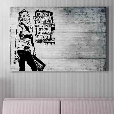 Pikturë murale Gobi HM4831, kanavacë e printuar, 70x50cm, bardhë e zi