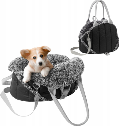 Çantë transporti 3in1 për qen ose mace Small, 38x24x28 cm, e zezë