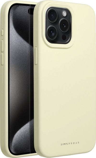 Mbështjellës telefoni Roar Futera Cloud Skin për iPhone 15 Pro Max, silikon, i verdhë i çelët