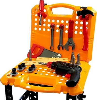 Set lodrash me vegla pune LeanToys Large Handyman, valixhe palos, shumëngjyrësh