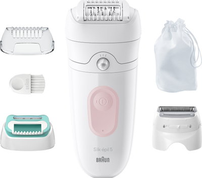 Depilator Braun Silk-épil 5 5-050, 28 pinceta, me rrymë, rozë e bardhë