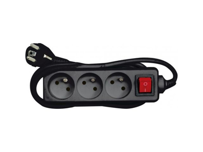 Zgjatës elektrik Vorel 72627, 3 priza, kabllo 5 m, i zi