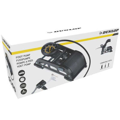 Pompe me pedale Dunlop Nona 2, dy cilindër, me manometër 160 PSI, e zezë