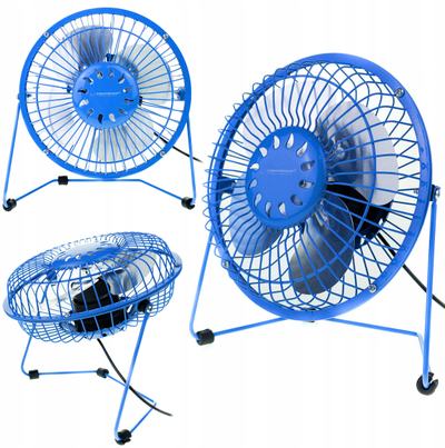 Ventilator tavoline Esperanza Yugo, USB, metalik, blu