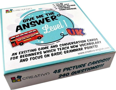 Loje me kartela Creativo Give Me the Answer Level 1, 48 kartela, 240 pyetje, shumëngjyrëshe