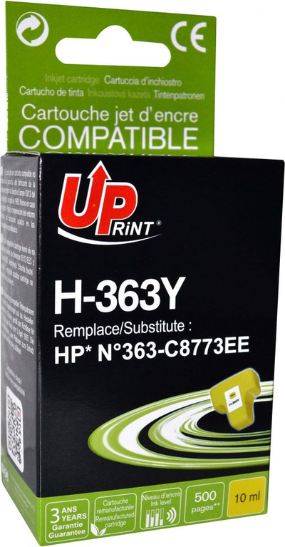 Patronë boje UPrint HJ363YUP, 10 ml, e verdhë, për HP C8773EE