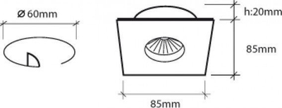 Плафонско светло Спот BPM Lighting SU Clasic, IP65, 85x85mm, бела