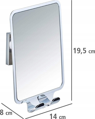 Pasqyrë muri Wenko Vacuum Loc Quadro, montim pa shpim, inoks