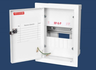 Panel shpërndarës Karwasz RP-6-P Z, 1x6 module, IP30, i bardhë