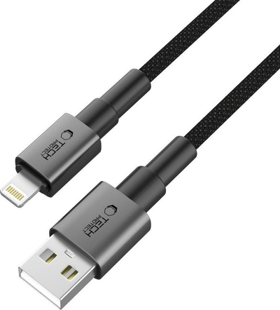 Kabllo karikimi Tech-Protect UltraBoost DNA Lightning, 15W 2.4A, 100cm, gri e errët
