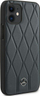 Kapak telefoni Mercedes-Benz me lëkurë origjinale Quilted Wave, për iPhone 12 Mini, lëkurë natyrale, blu e errët