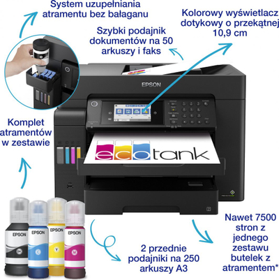 Printer Epson EcoTank L15150, A3, 4800 x 2400 dpi, i zi